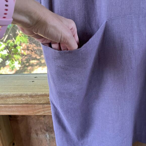 Linenfox Women's Light Purple 100% Linen Shift Dress Size M - Picture 4 of 5